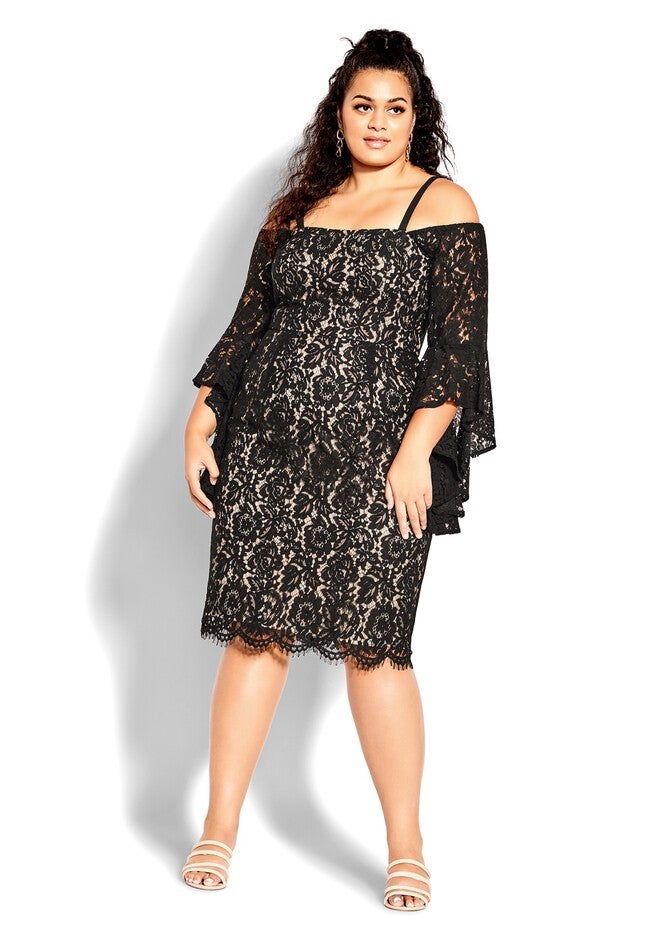 Lace Amour Dress - black, BLACK, hi-res image number 0
