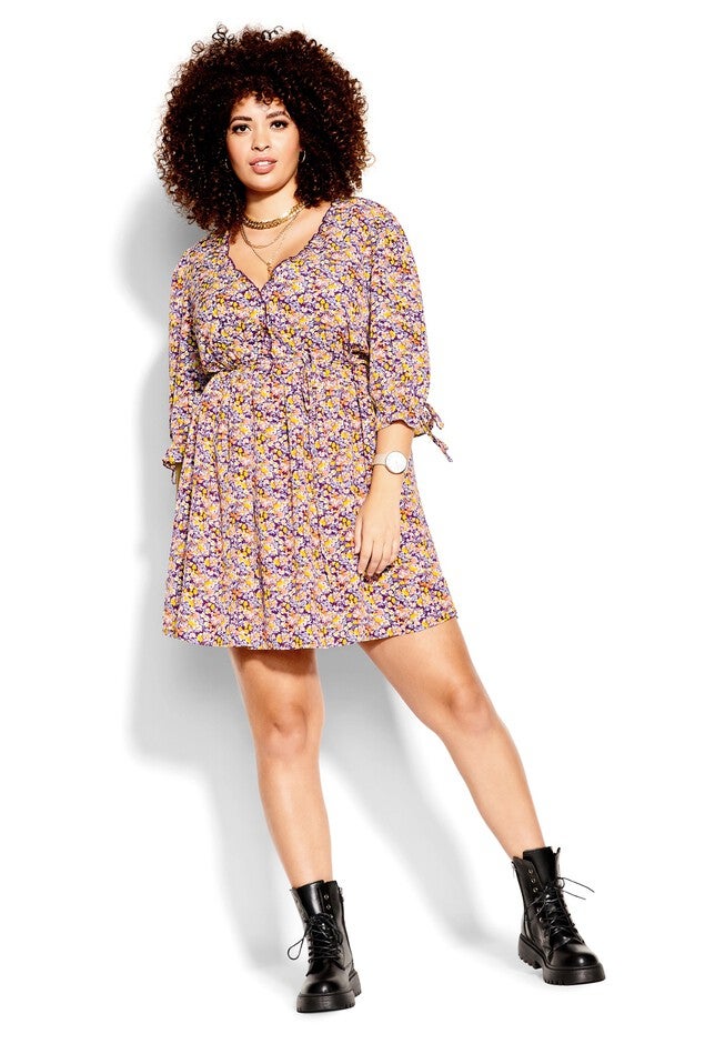 Fresh Ditsy Dress - purple, PURPLE, on-hover image number null