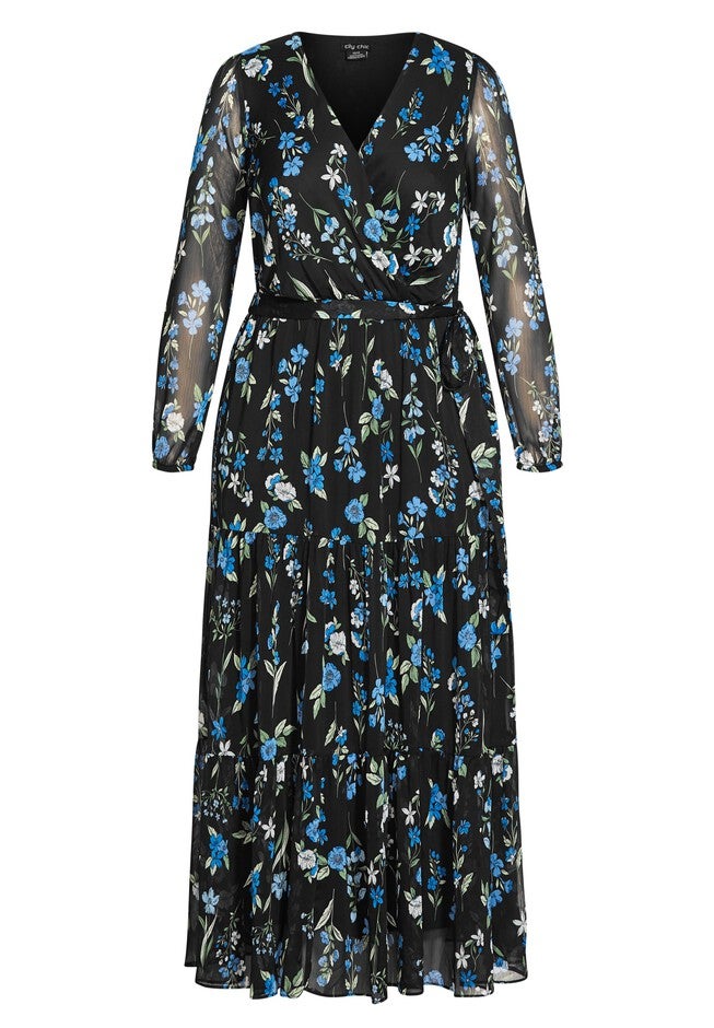 Blue Blossom Maxi Dress - black, BLUE, alternate image number 3
