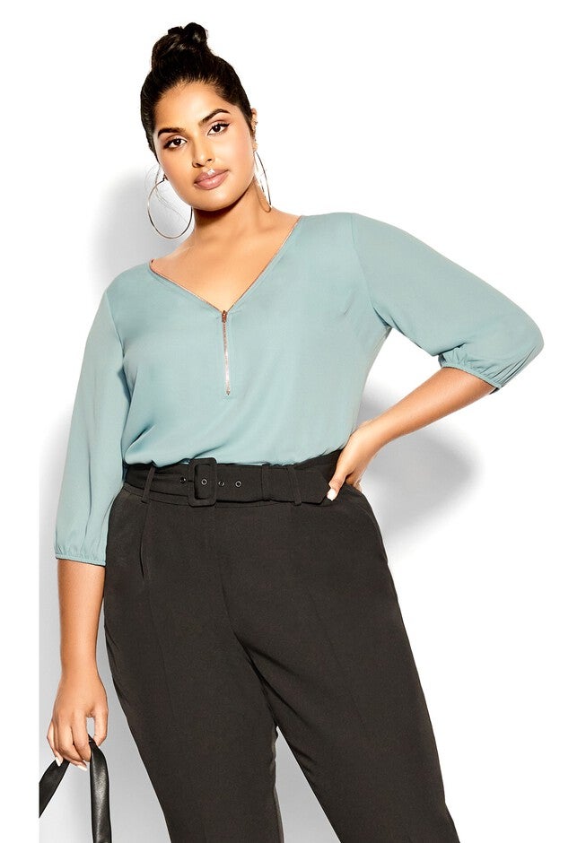 Sexy Fling Elbow Sleeve Top - seafoam, GREEN, hi-res image number 0