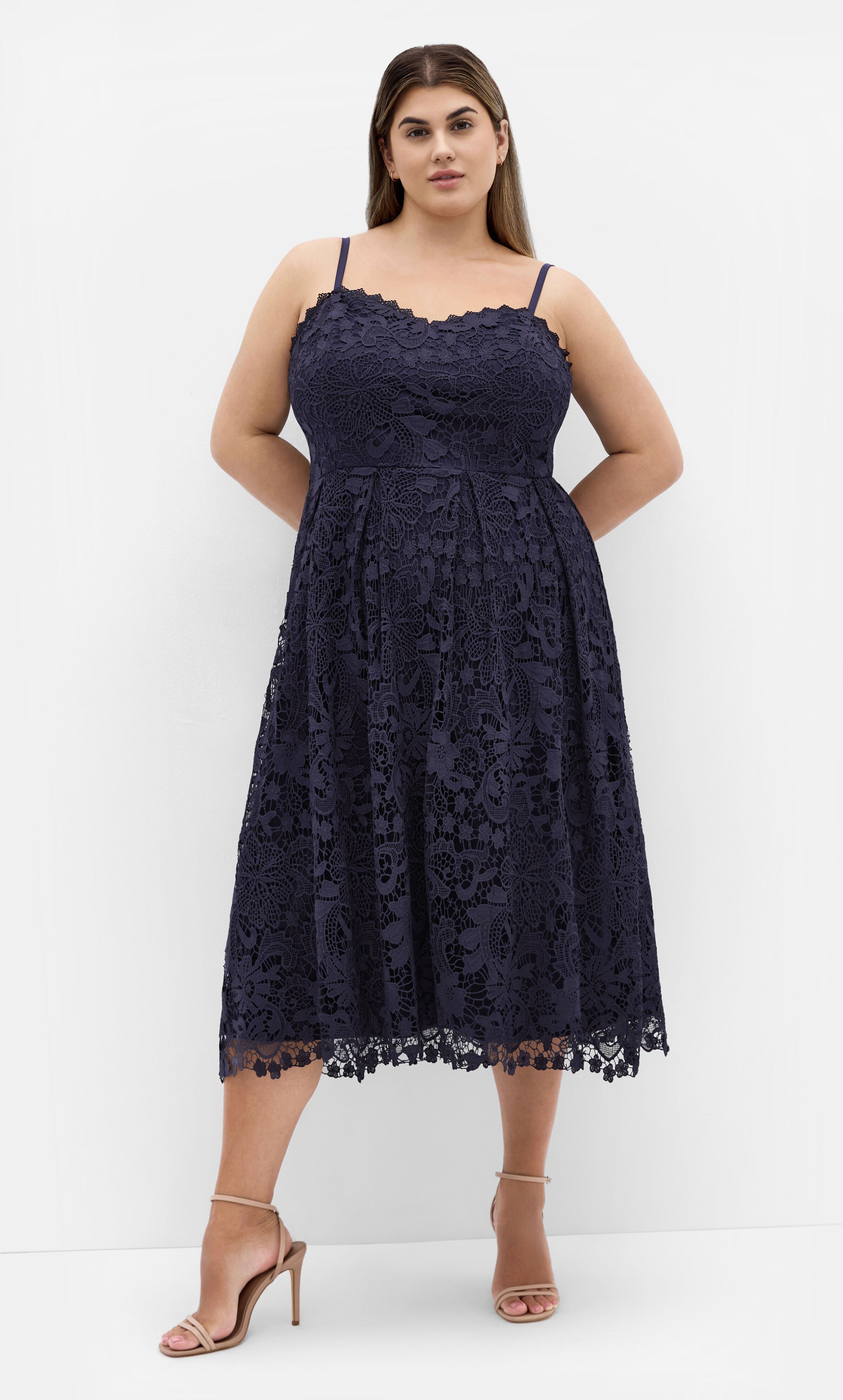 Scarlet Lace Dress - navy, BLUE, hi-res image number 0