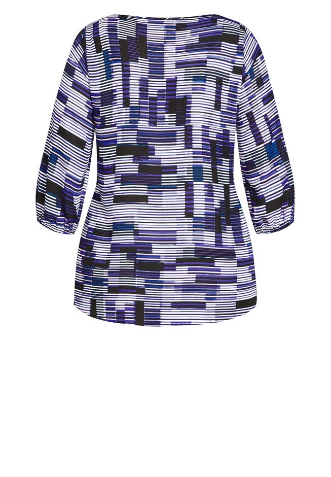 Sexy Fling Print Top - white, PURPLE, alternate image number 4