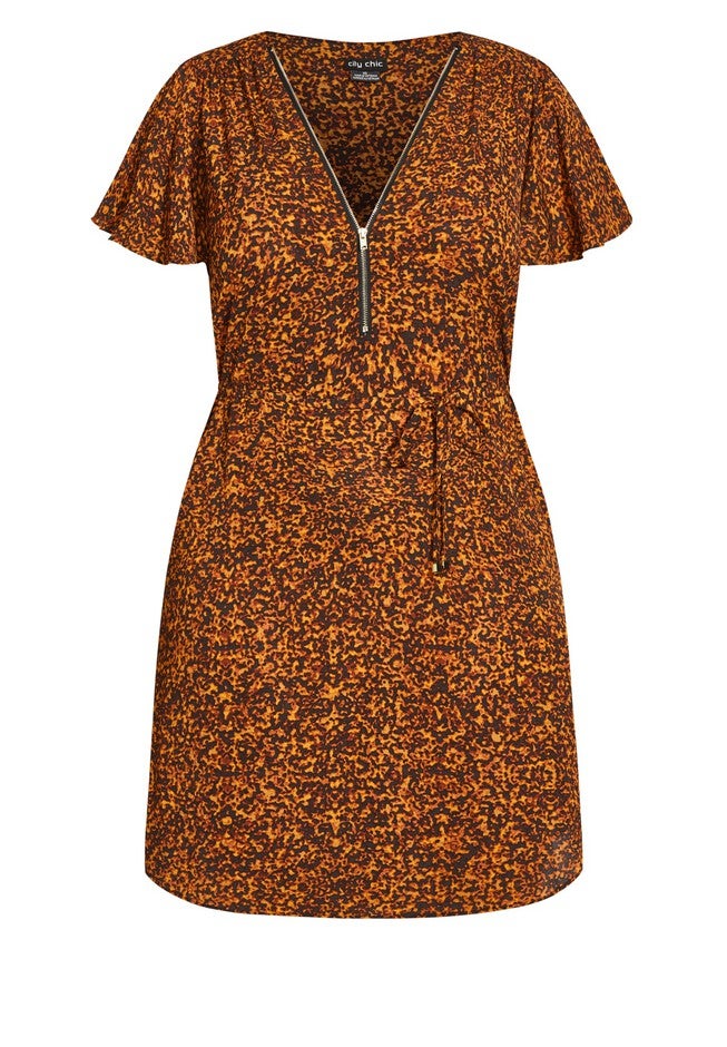 Fling Print Dress - tangerine, ORANGE, alternate image number null