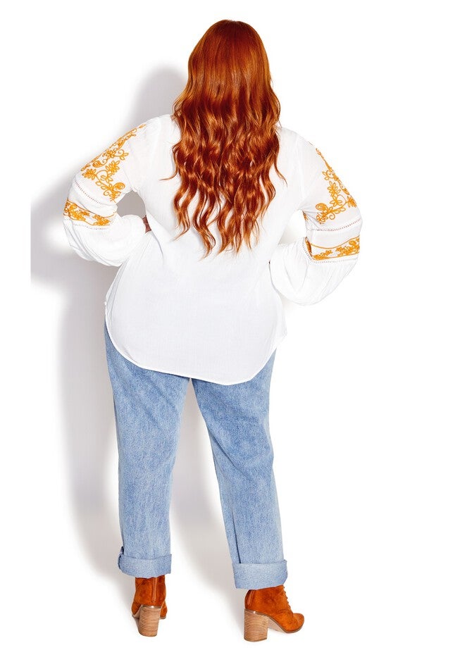 Spirit Embroidered Top - ivory, WHITE, alternate image number 2