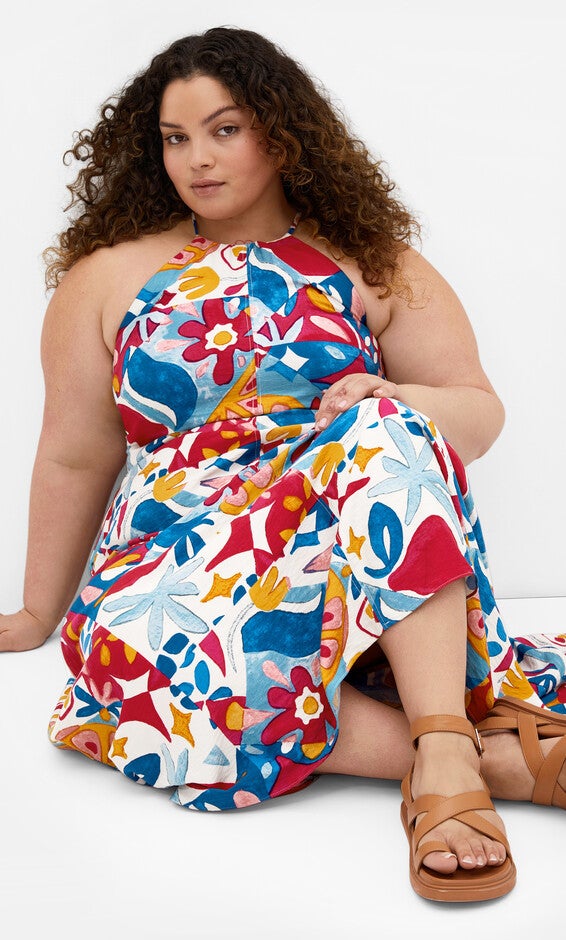 Mosaic Maxi Dress - print, BLUE, alternate image number null