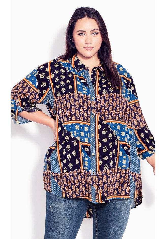 Island Breeze Print Tunic, KRISHAN PATCHWORK, hi-res image number null