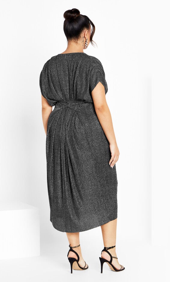 Luxe Shine Dress - metallic black, METALLIC, alternate image number null