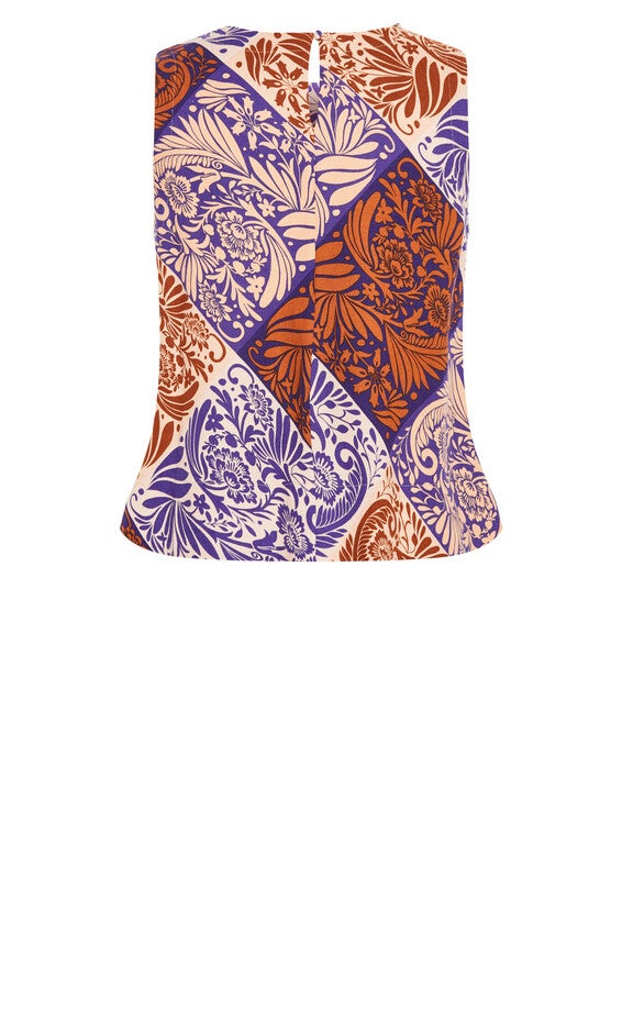 Amara Print Top - tan, NAXOS, alternate image number null