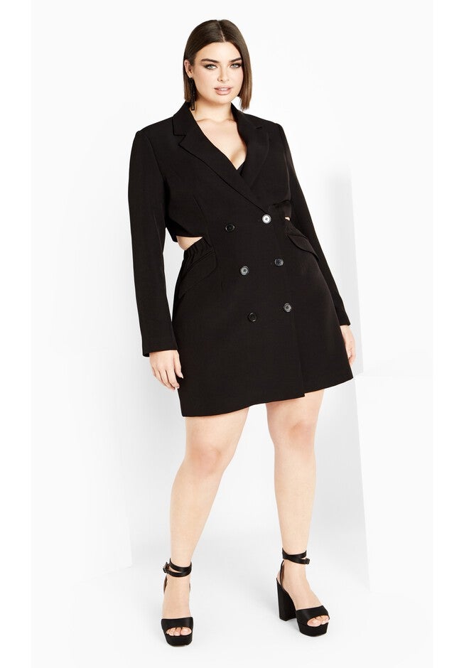 Tuxedo Twyla Dress - black, BLACK, on-hover image number 1