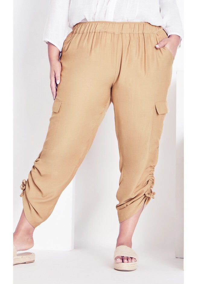 Shiloh Ruched Pant, STONE, alternate image number 2