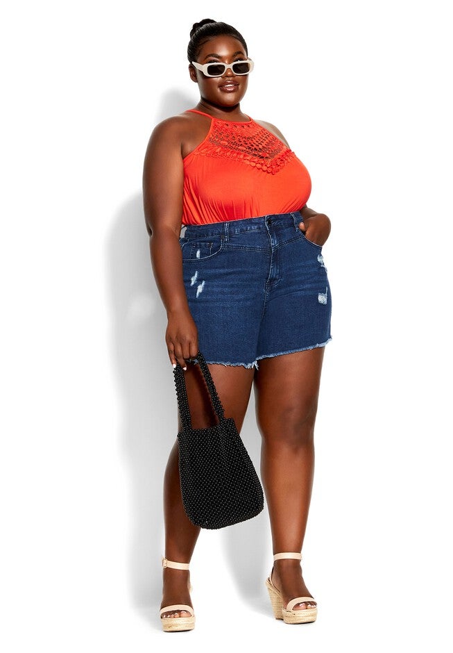 Island Crochet Top - tigerlily, ORANGE, alternate image number 6