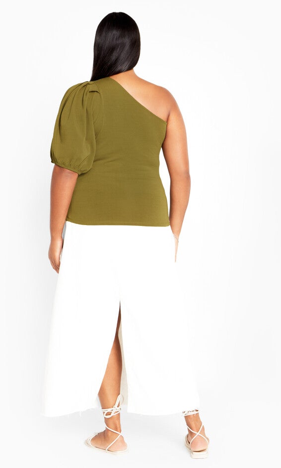 Muse One Shoulder Top - dark olive, GREEN, alternate image number 2