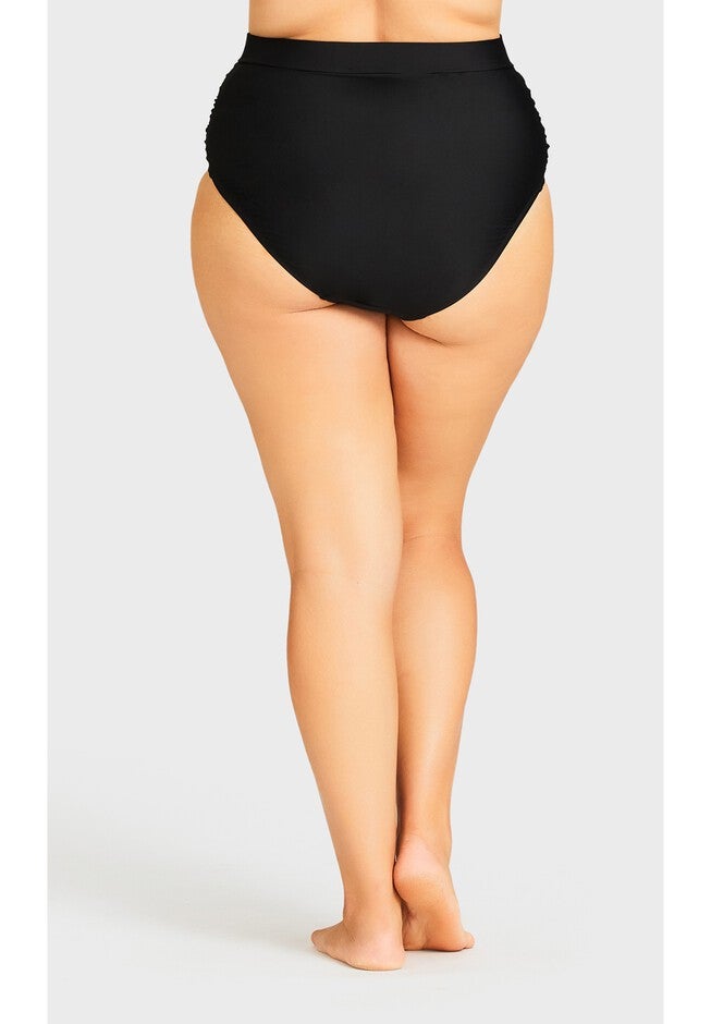 High Waist Swim Brief, BLACK, on-hover image number 1