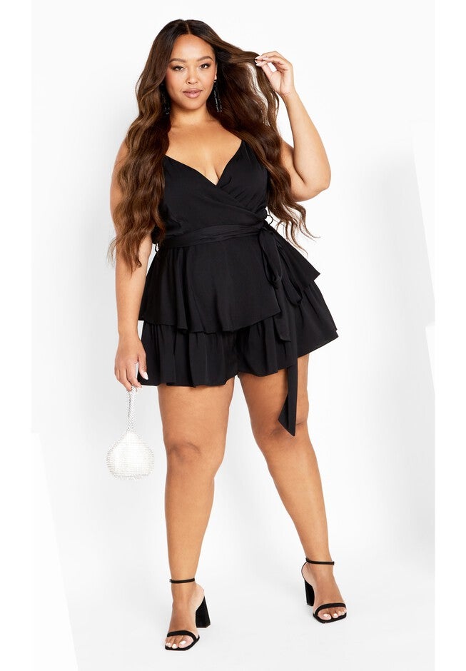 Party Wrap Playsuit - black, BLACK, on-hover image number null