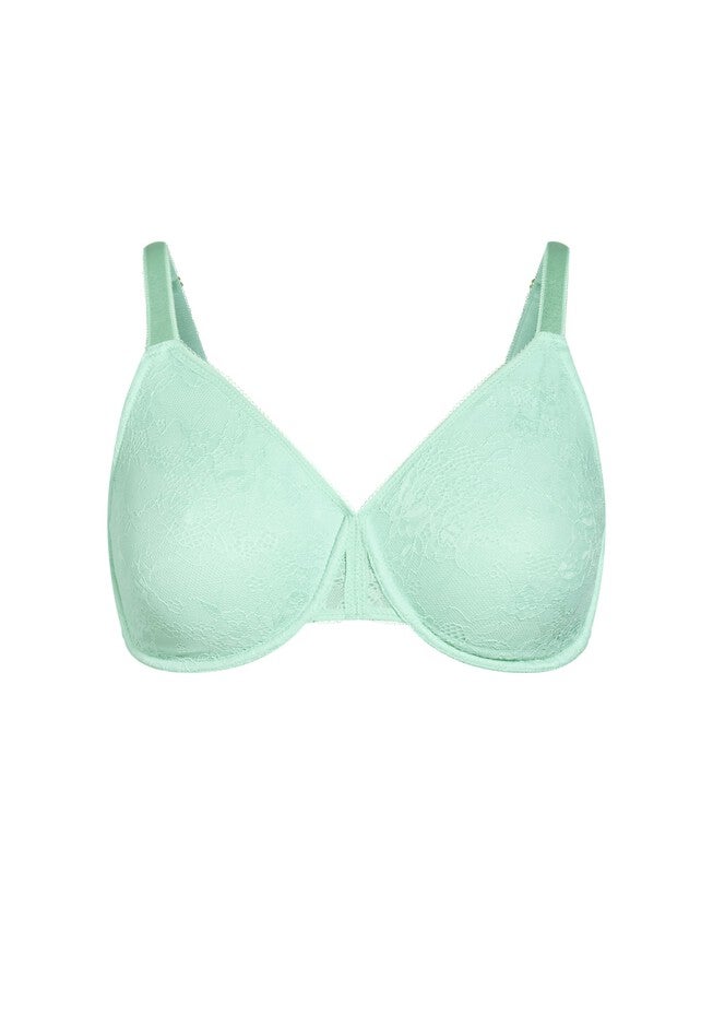 Seamless Lace Underwire Bra - honeydew, GREEN, alternate image number null