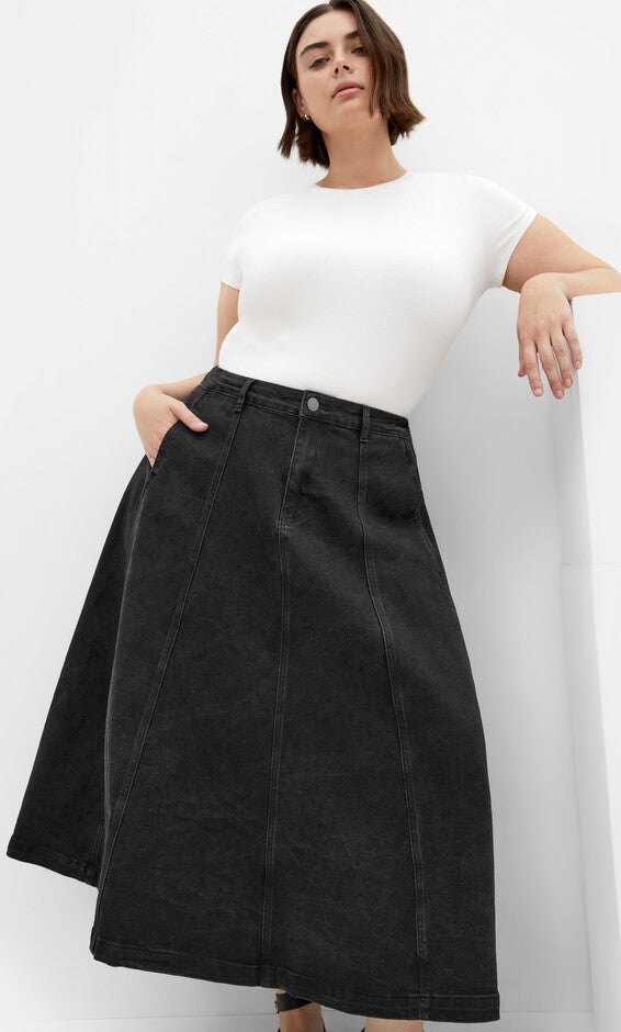 Alina Skirt - black wash, BLACK, alternate image number 3