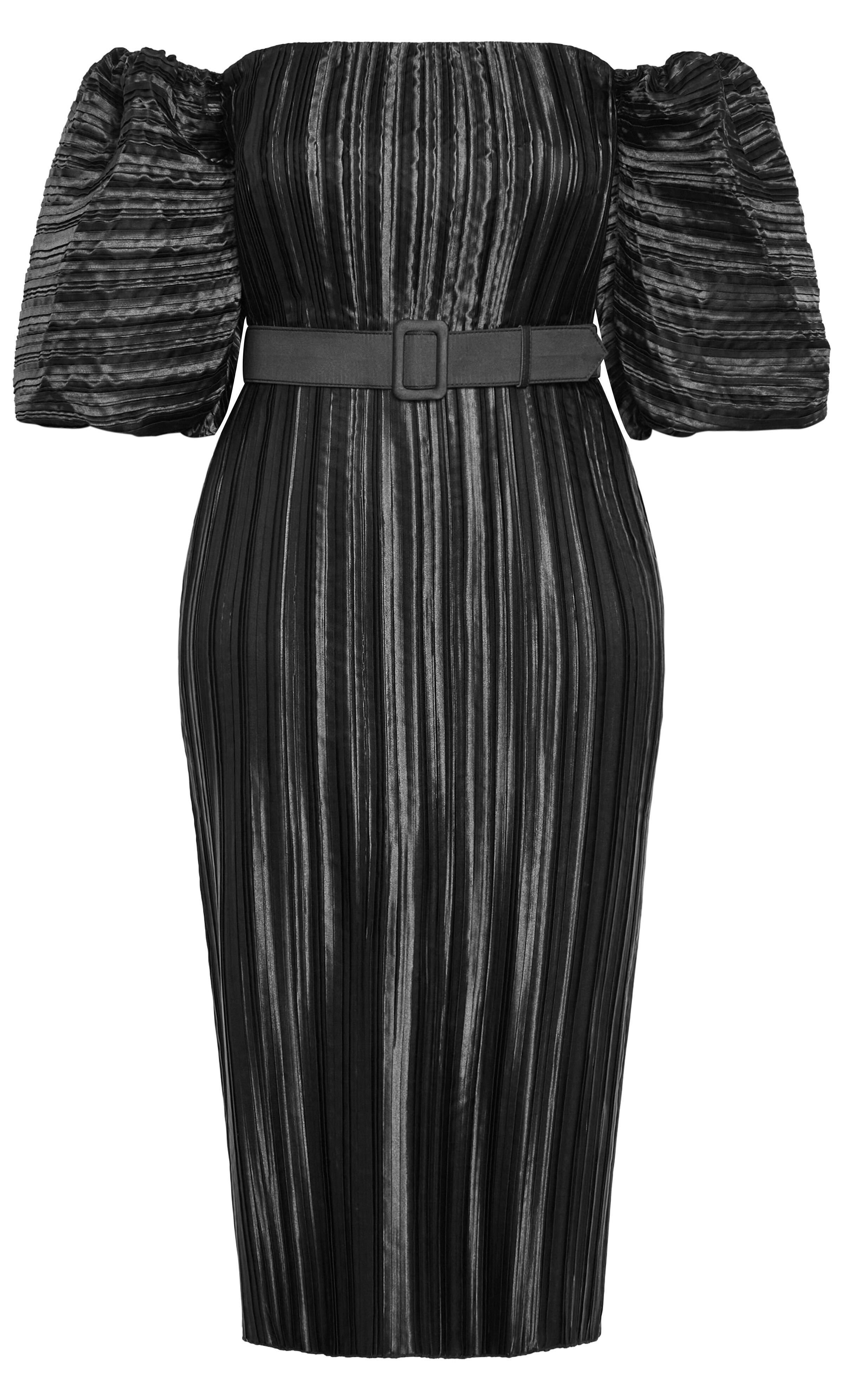 Krista Pleat Dress - black, BLACK, alternate image number 6
