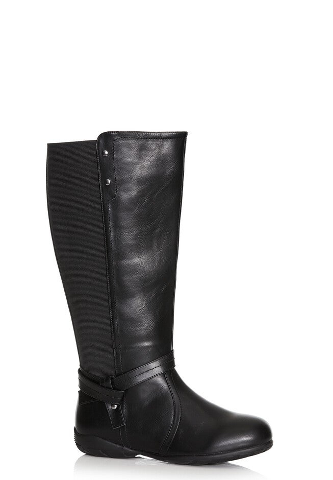 Vera Flat Tall Boot, BLACK, hi-res image number null