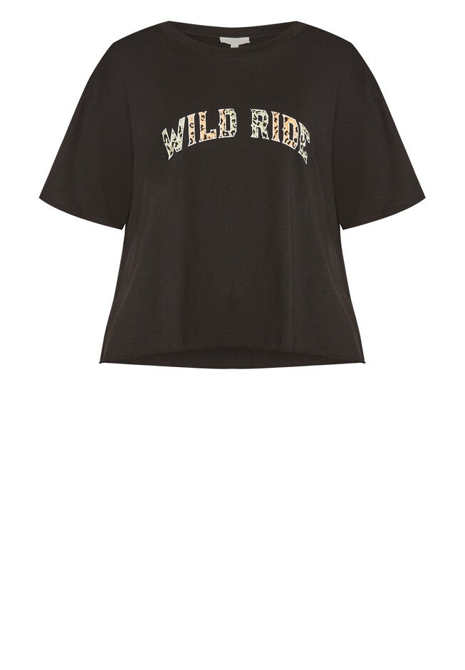 Rylie Crop Tee, ANIMAL SLOGAN, alternate image number 2