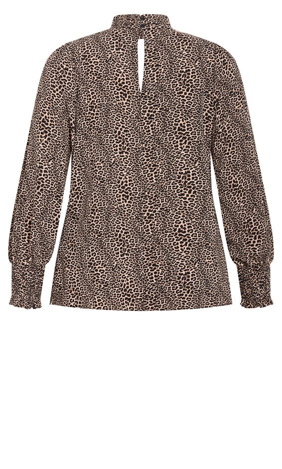 Indie Print Top - cheetah, BLACK, alternate image number null
