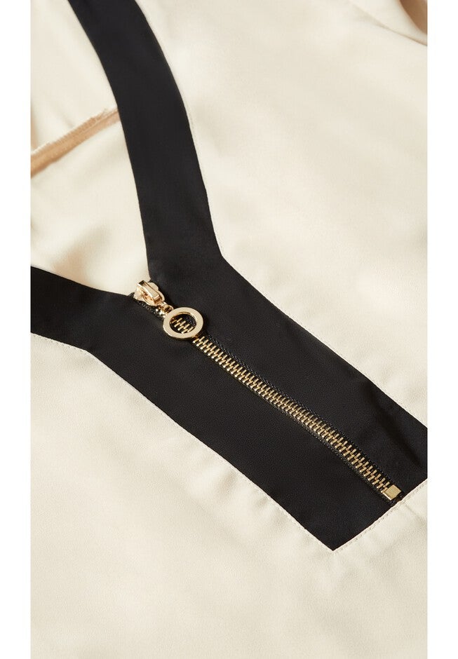 Melinda Zip Shirt, SAND BLACK, alternate image number 3