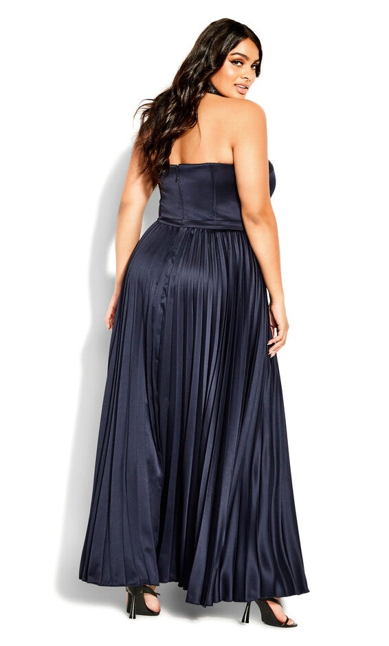 Pleat Desire Dress - navy, BLUE, alternate image number 6