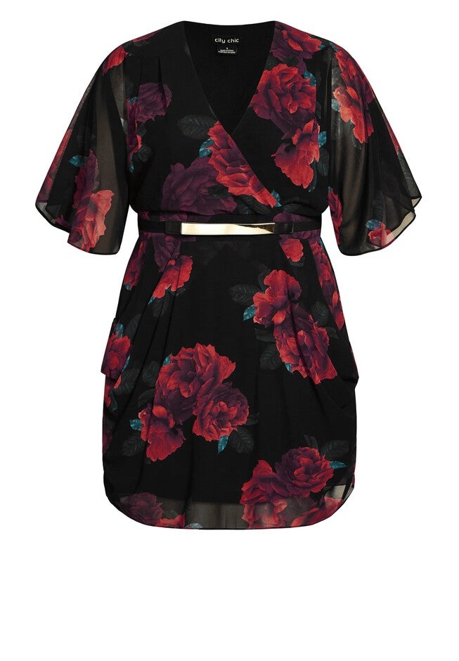 Romantic Rose Dress - black, BLACK, alternate image number 2