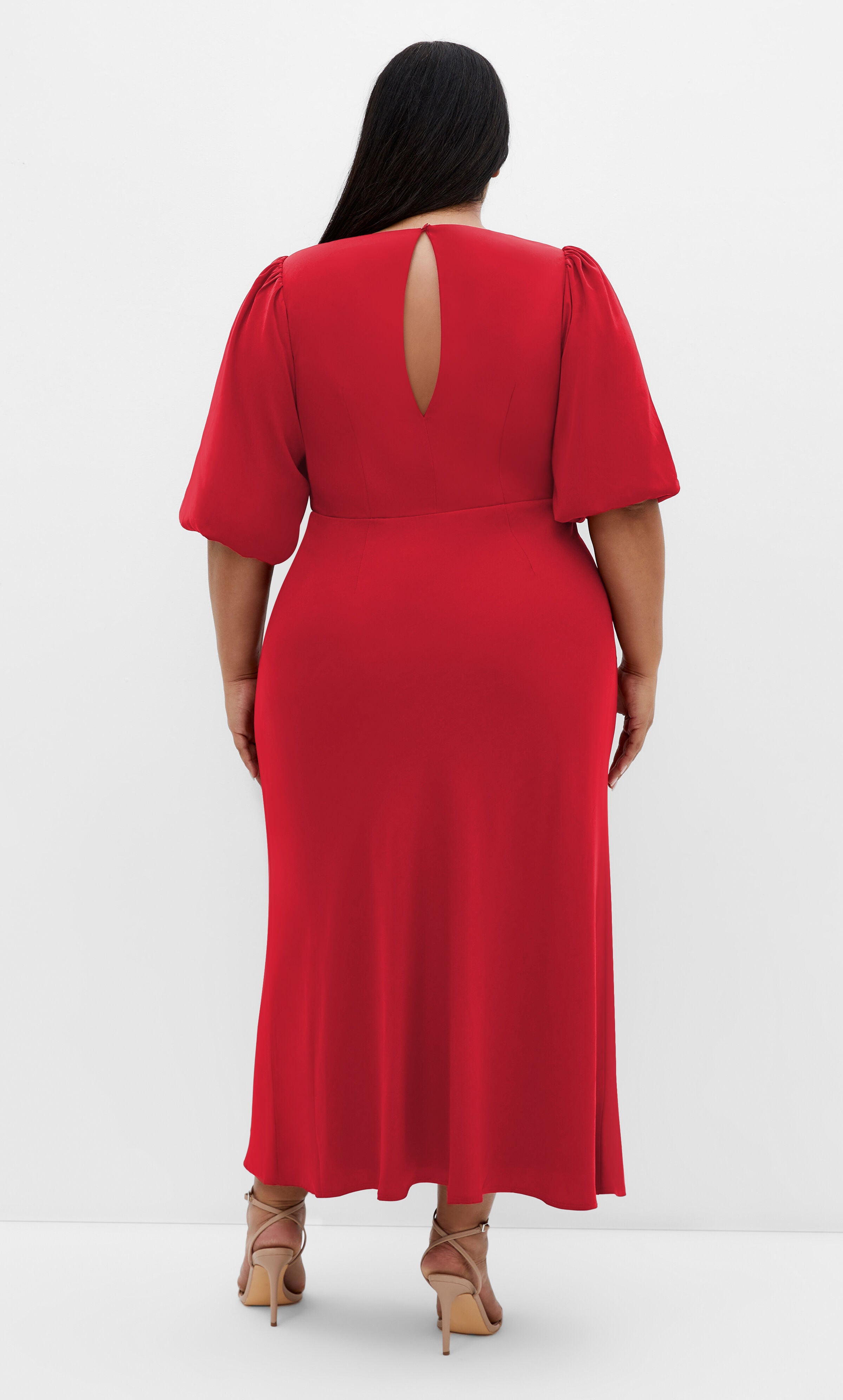 Ines Puff Dress - red cherry, RED, alternate image number 2