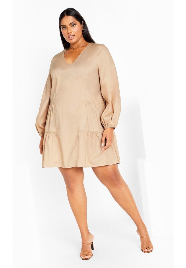 Alexia Dress - stone, BEIGE, on-hover image number null