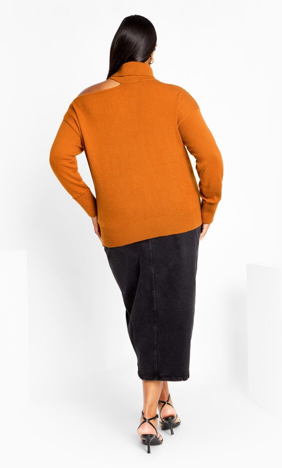 Cold Shoulder Jumper - honey ginger, BROWN, alternate image number null