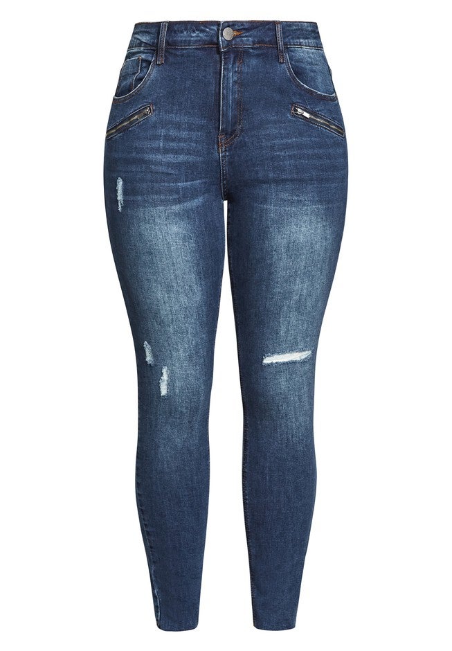 Asha Details Jean - mid denim, BLUE, alternate image number null