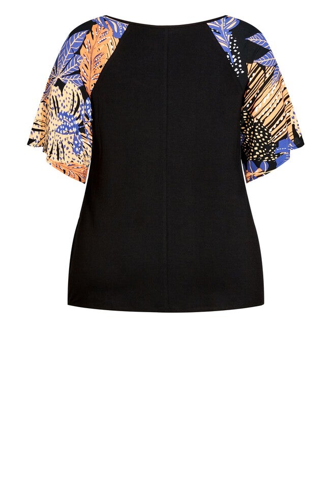 Gretta Tie Front Top, SKYLIGHT PALM, alternate image number null