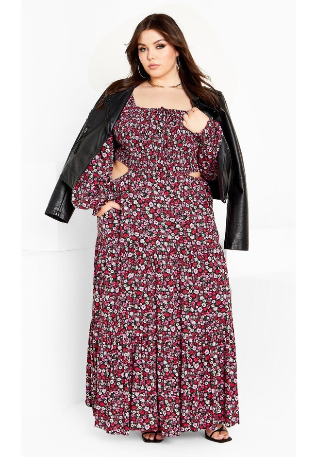 Lexie Print Maxi Dress - beet red, RED, on-hover image number null