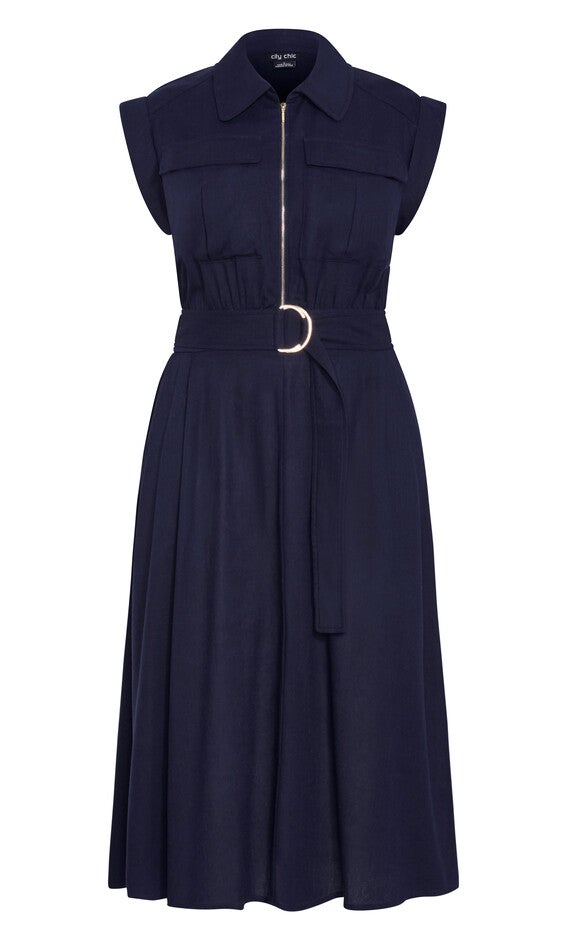 Utility Midi Dress - navy, BLUE, alternate image number null
