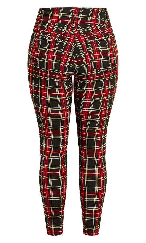 Harley Plaid Skinny Jean - red, RED, alternate image number null