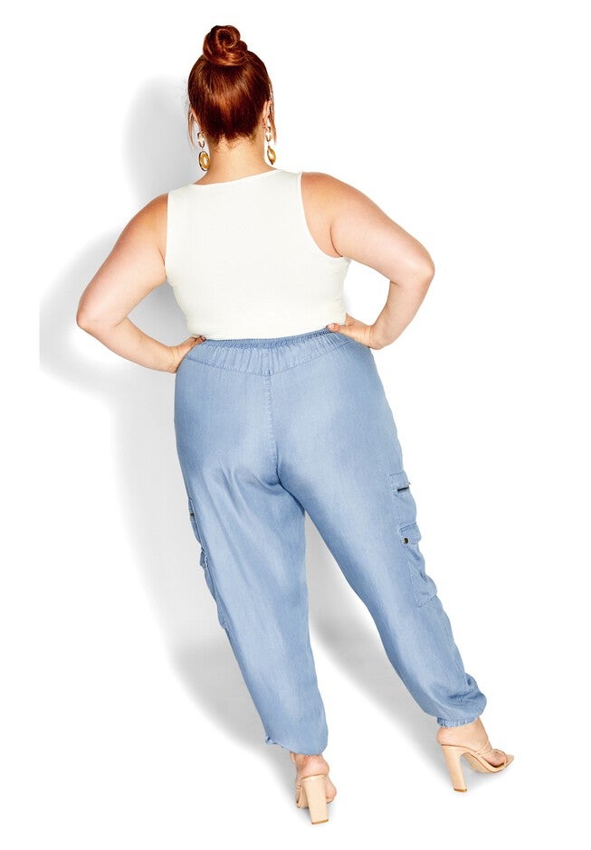 Natalie Pant - chambray, BLUE, alternate image number null