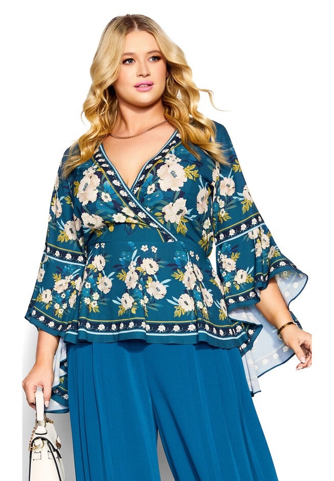 Nova Scarf Top - teal, BLUE, hi-res image number null