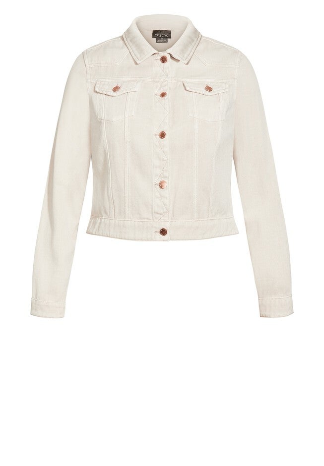 Classic Denim Jacket - stone, BEIGE, alternate image number 3