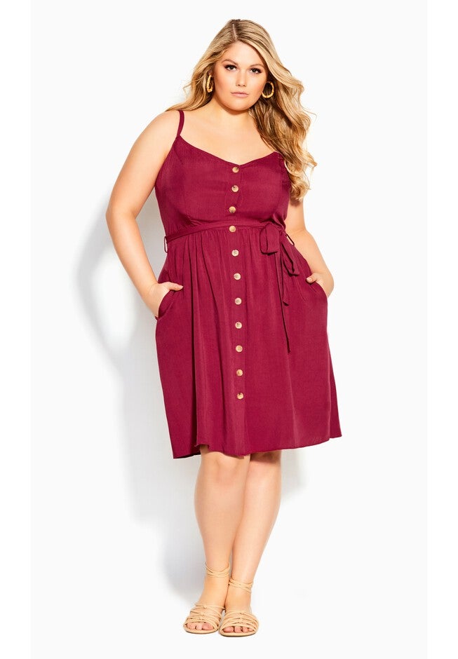 Date Day Dress - rhubarb, RED, hi-res image number 0