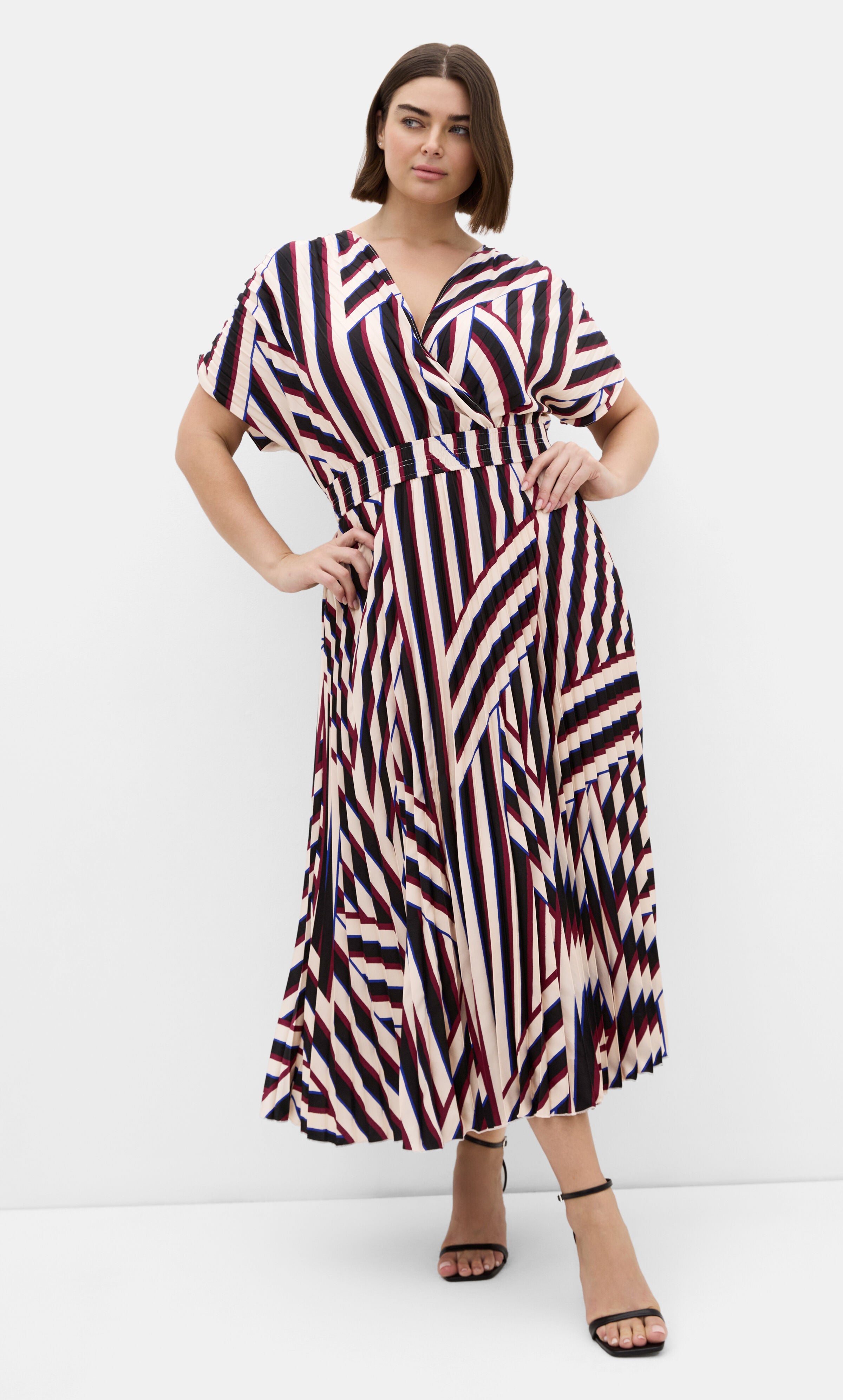 Eloisa Timeless Stripe Pleat Dress