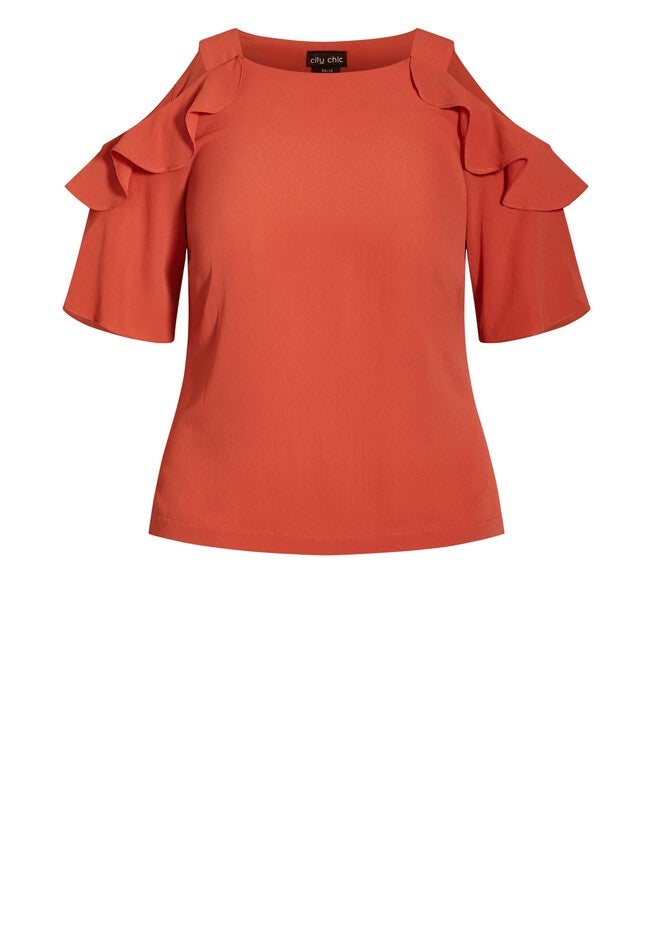 Wild Sleeve Top - coral, ORANGE, alternate image number 2