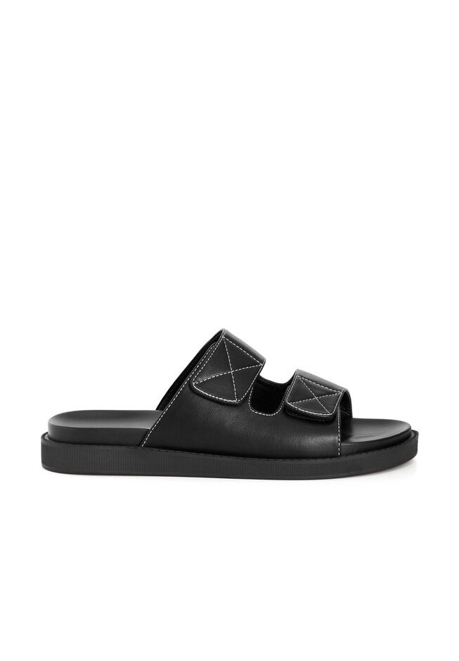 WIDE FIT Stitch Sandy Slide - black, BLACK, on-hover image number null