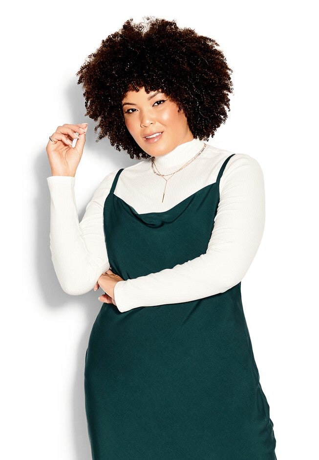 Shimmer Slip Dress - jade, GREEN, alternate image number 3