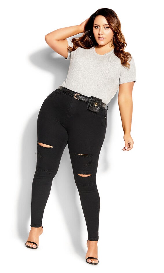Rock N Roll Skinny Jean - black, BLACK, hi-res image number 0