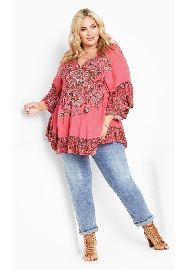 Frankie Frill Tunic, ROSE PAISLEY, alternate image number 4