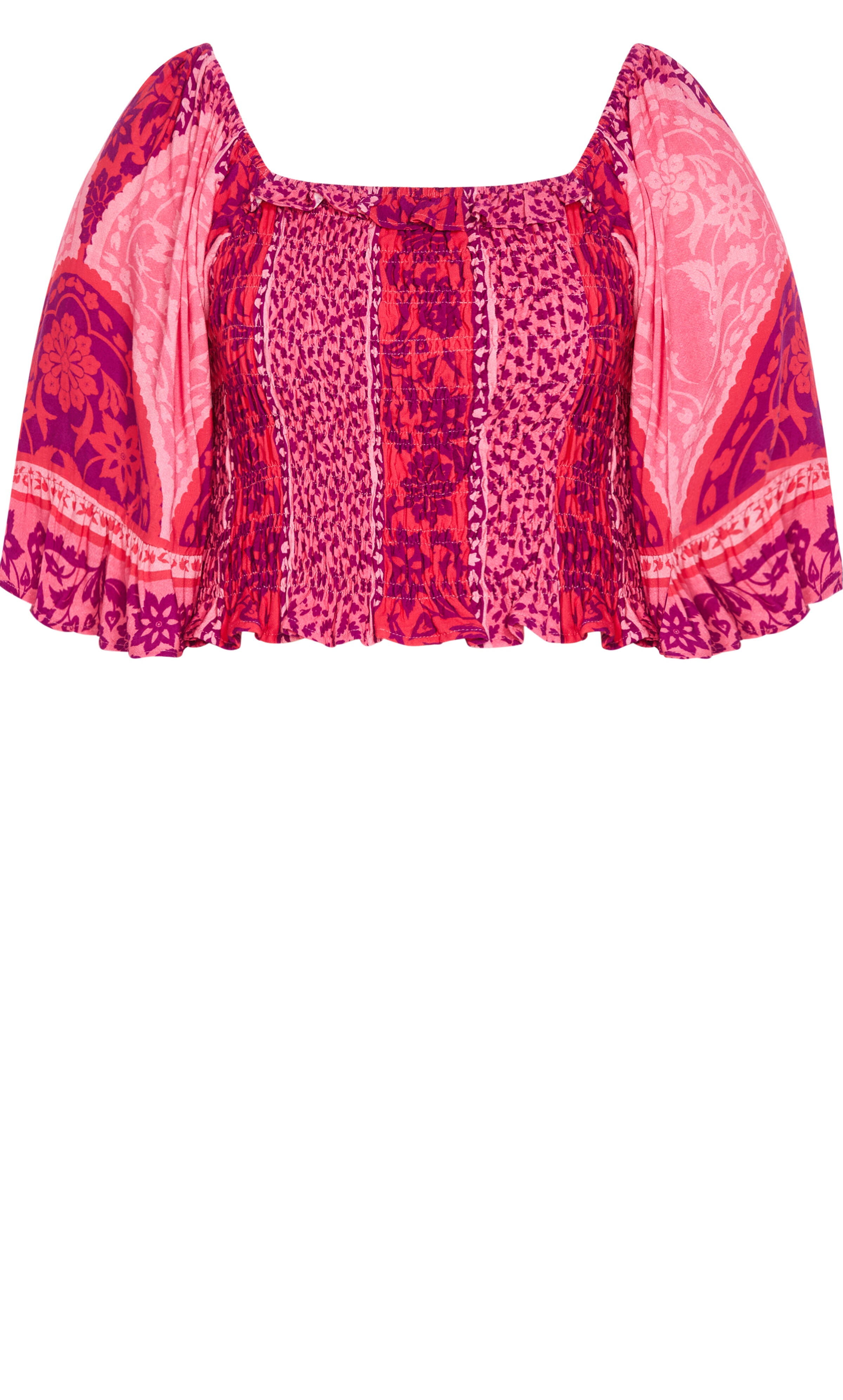 Samara Print Top - magenta, PINK, alternate image number 3
