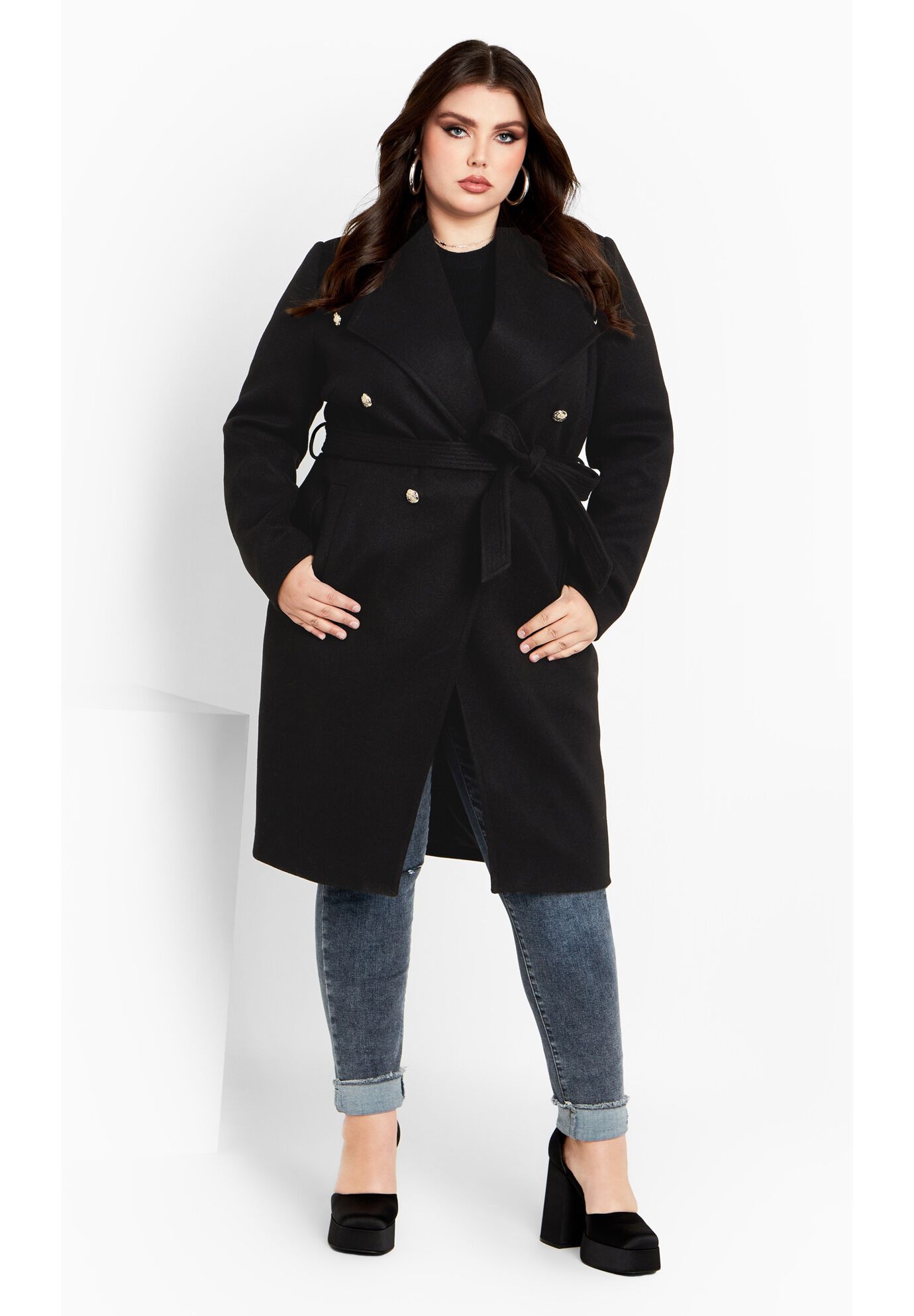 Sassy Military Coat black Avenue