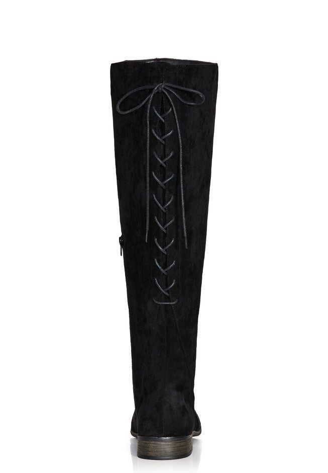 WIDE FIT Perry Flat Knee Boot - black, BLACK, alternate image number null