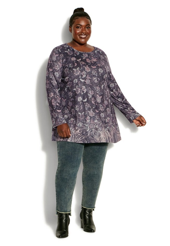Evie Top, PEACH JACOBEAN, hi-res image number null