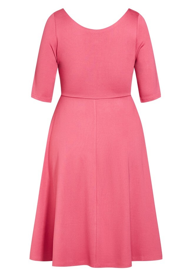 Cute Girl Elbow Sleeve Dress - rosy, PINK, alternate image number null